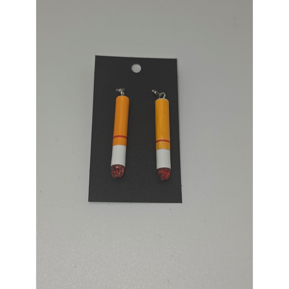 Cigarette But Earrings Handmade Hypo-Allergenic Short Funny Gag Joke - Picture 2 of 3